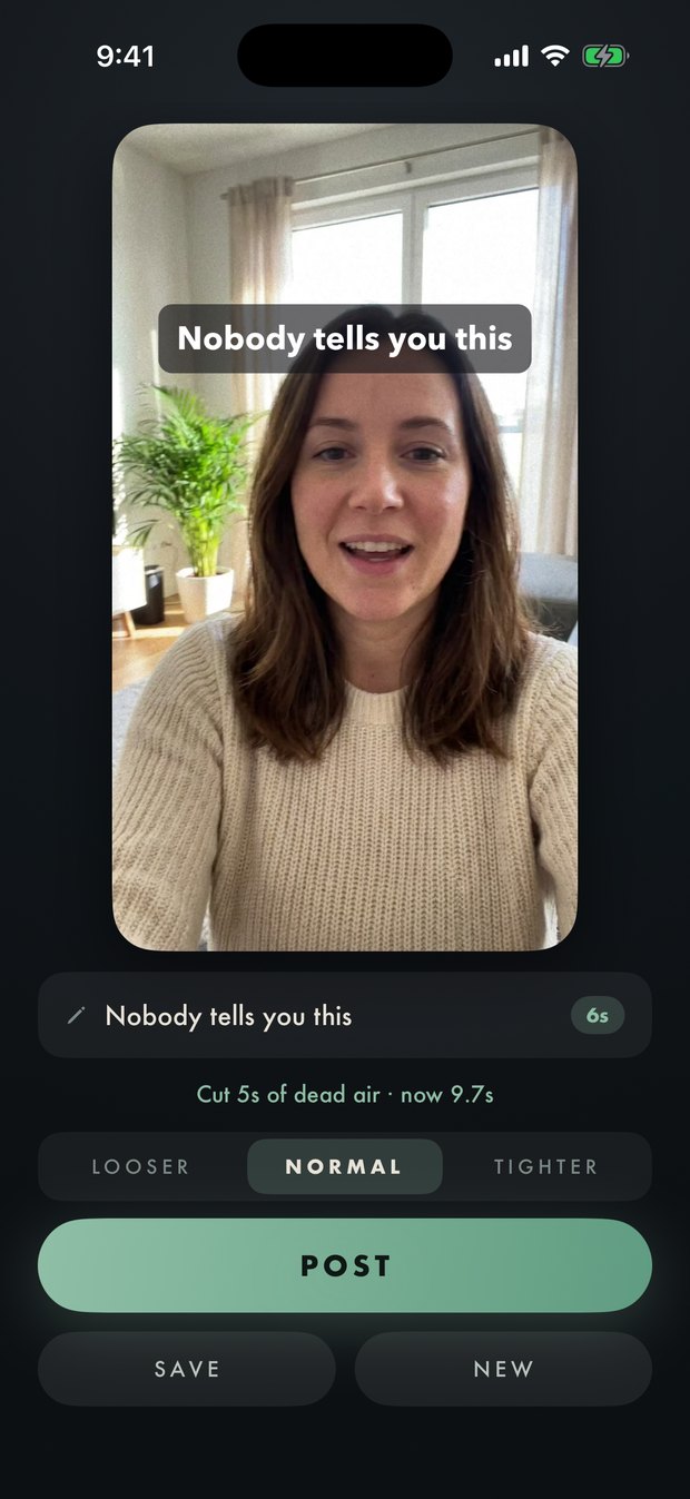 No Lull showing how much dead air was cut from a video